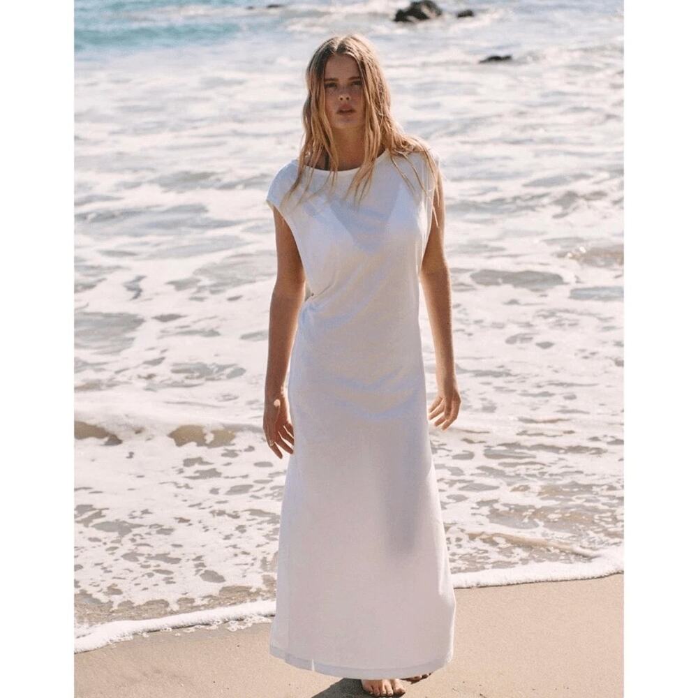 free-est Drift Street Cotton Maxi Dress Ivory Free People Large NWT Swim CoverUp